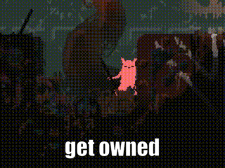 a pixelated image with the words get owned at the top