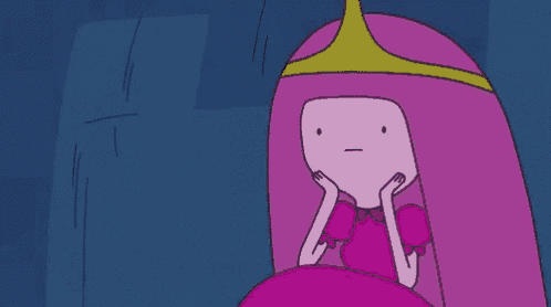 a cartoon character is standing next to a princess in a bed and looking at her .