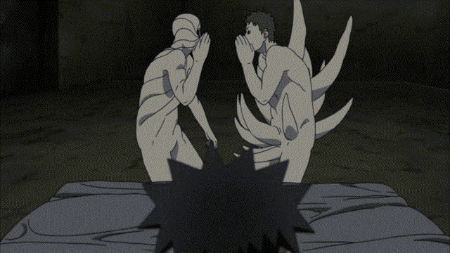 a black and white drawing of two naked men standing next to each other on a table