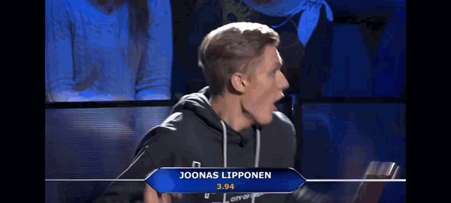 a man in a black hoodie with the name joonas lipponen