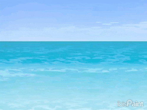 a drawing of a wave in the ocean with ibispaint written on the bottom right