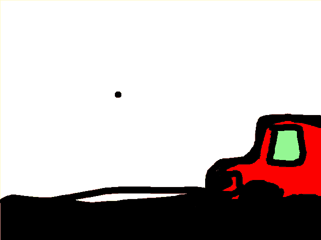 a red among us character is giving a thumbs up sign
