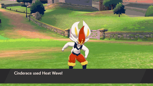 cinderace used heat wave in a video game screen