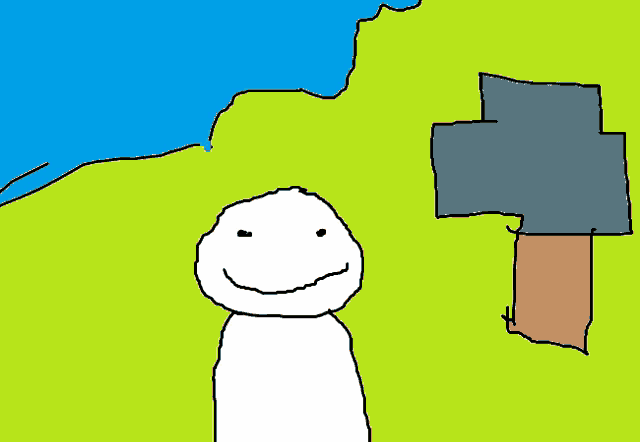 a drawing of a green box with a black background and a few crosses on it