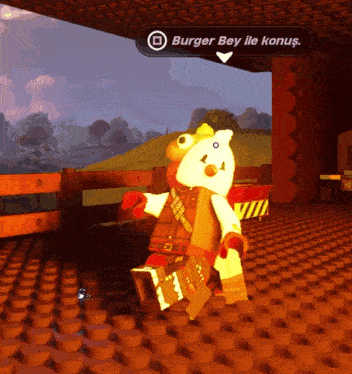 a screenshot of a video game shows a character named burger bey