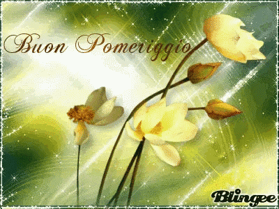 a greeting card that says buon pomeriggio with flowers