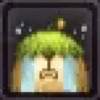 a pixel art painting of a tree in the middle of a field .