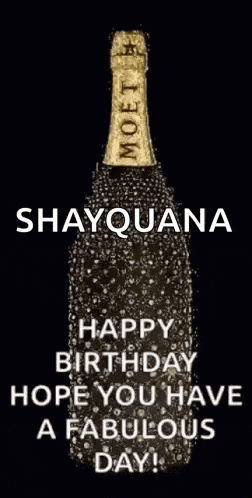 a bottle of champagne with the words `` happy birthday hope you have a fabulous day '' on it