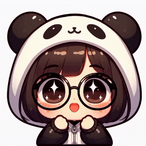 a girl wearing glasses and a panda hood