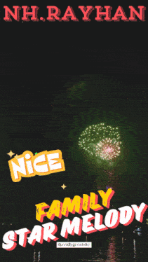 a poster with fireworks and the name nh rayhan on it