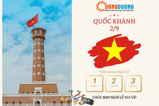 a poster for dongduong manufacturing solutions with a picture of a tower