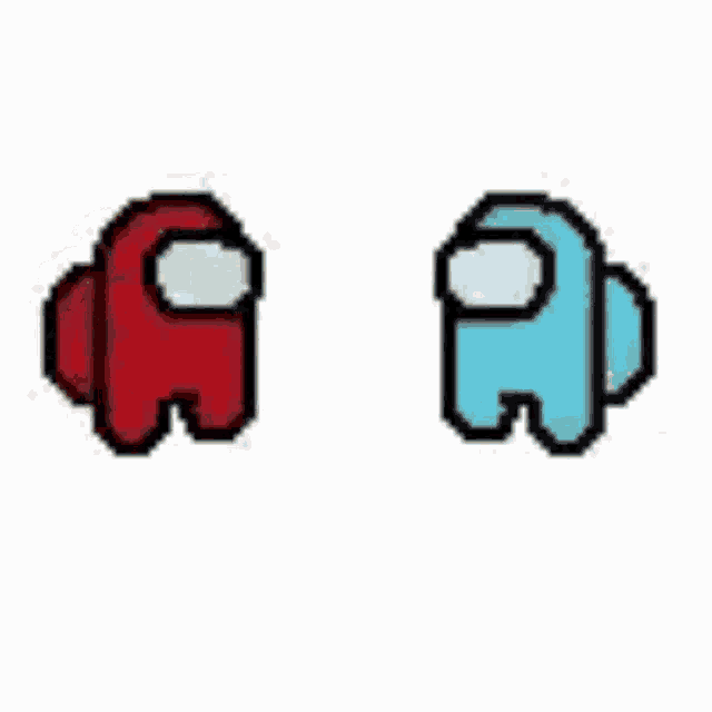 a pixel art drawing of a red among us character laying down on the ground .