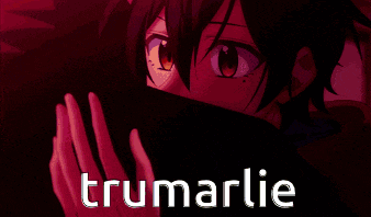 a man with red hair is hugging another man with black hair and the word trumarlie is on the bottom right