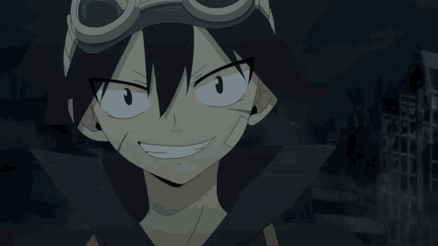 a cartoon character is giving a thumbs up and wearing goggles
