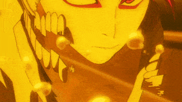 a close up of a person 's face with bubbles coming out of the mouth