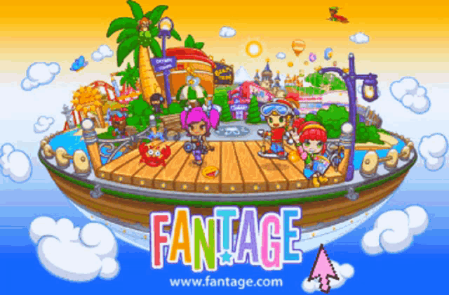 a game called fantage is being played on a small island