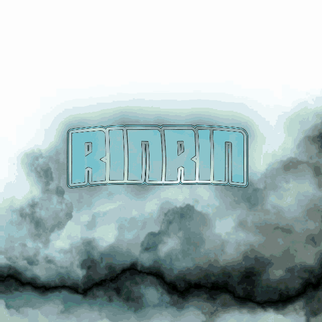 a drawing of a cloudy sky with the name ridrin