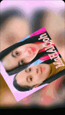 a picture of two girls with the name mahaloon on the bottom