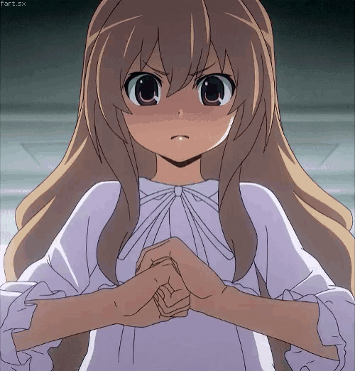 a girl in a white dress is making a funny face