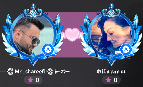 a picture of a man and a picture of a woman with the name dilaram on the bottom right