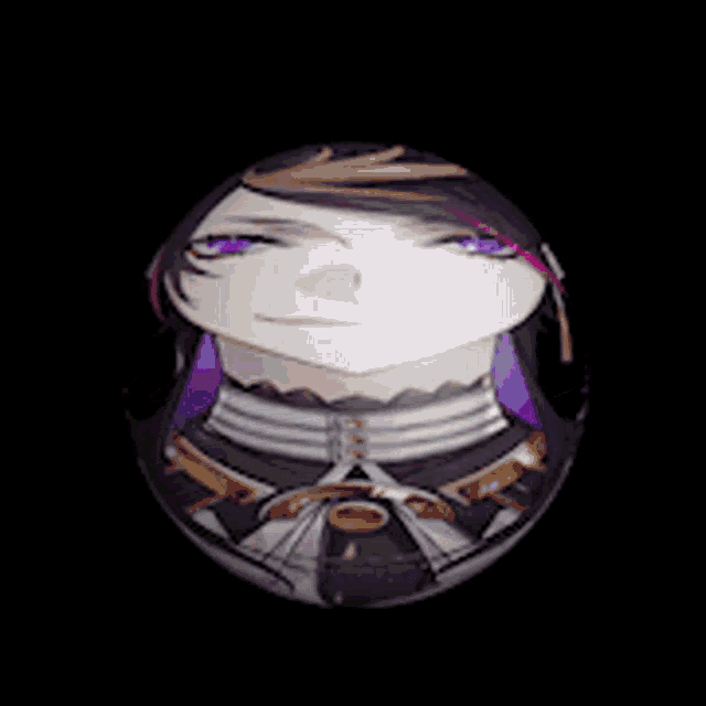 a ball with a picture of a man with purple eyes on it