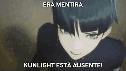 a picture of a girl with a caption that says era mentira kunlight está ausente