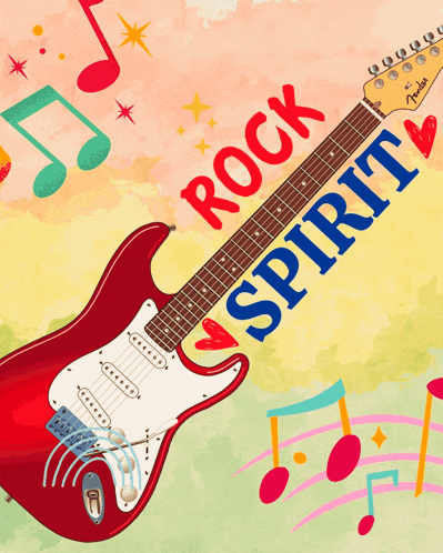 a red electric guitar with the word sp on the bottom
