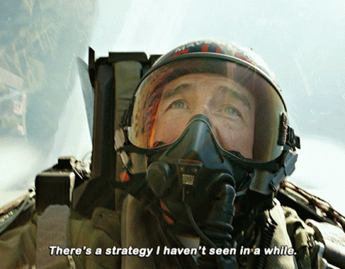 Top Gun Pete Mitchell GIF - Top Gun Pete Mitchell Theres A Strategy I Havent Seen In A While GIFs