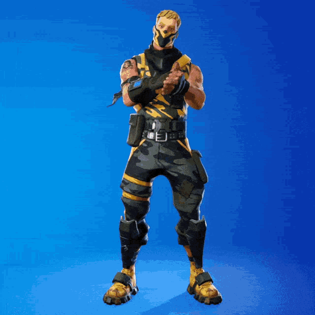 a video game character with a mask on his face is dancing