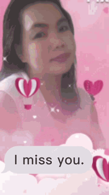 a picture of a woman with the words i miss you