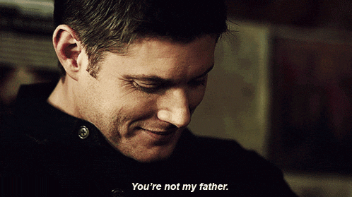 a man says " you 're not my father " and smiles