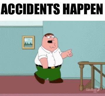 peter griffin from family guy is walking down stairs