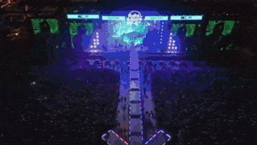 an aerial view of a stage with a sign that says rc 20 on it