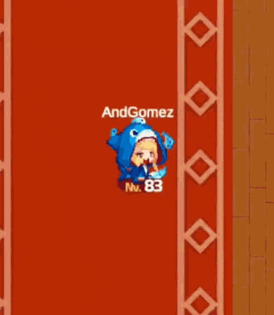 a cartoon character with the name andgomez on the bottom