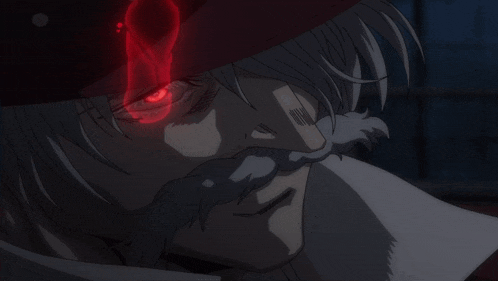 a man with a red eye and the words " devient une arme capable de tuer un dieu " next to him