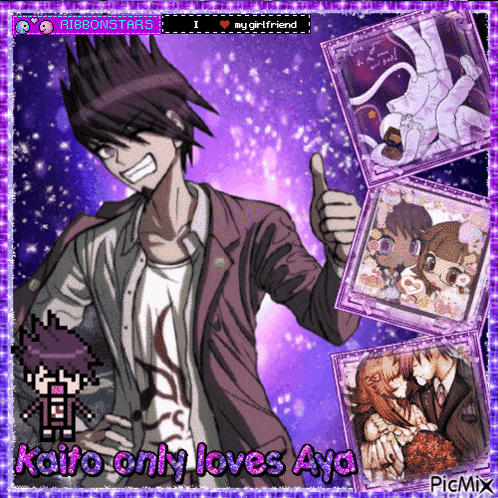 kaito only loves aya is written on a picture
