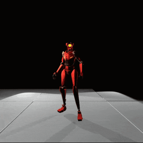 a computer generated image of a red robot