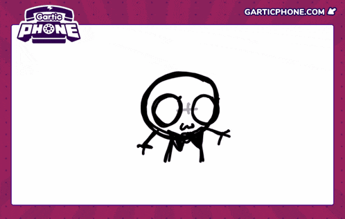 a drawing on a board that says gartic phone on the top