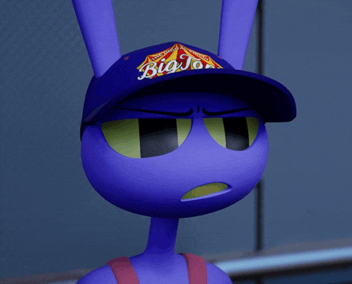 a cartoon character wearing a hat that says big joe on it
