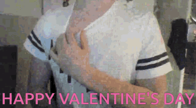 a valentine 's day greeting with a woman 's breasts being shown