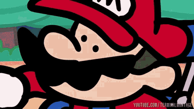 a cartoon drawing of mario from youtube.com/terminal montage