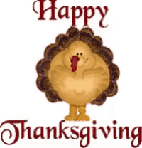 a picture of a turkey with the words happy thanksgiving written below it