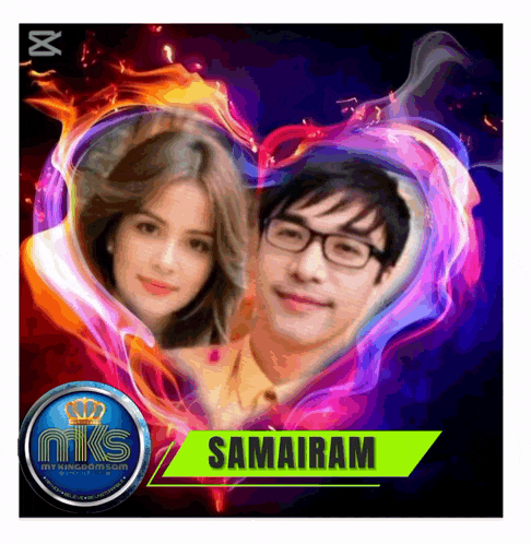 a picture of a man and woman with the name samairam