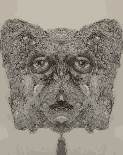 a drawing of a man 's face with a few lines visible