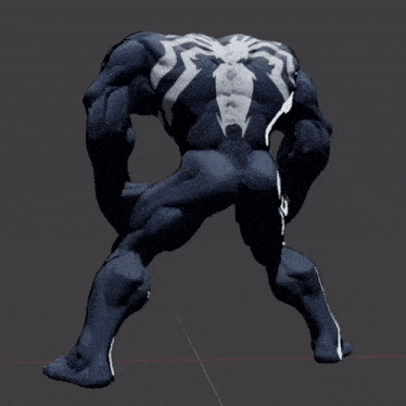 a 3d model of venom 's back with a spider on it