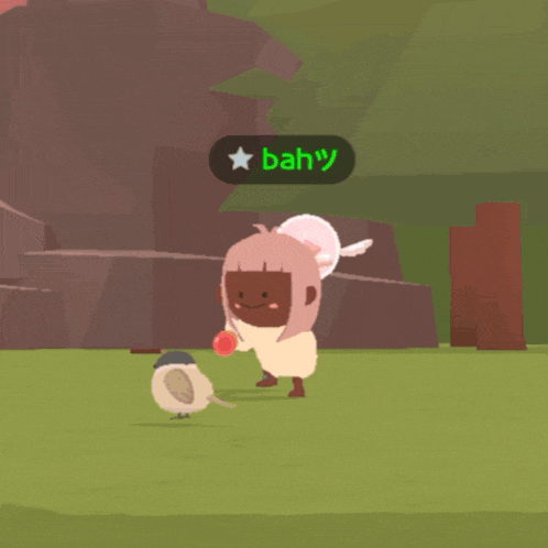 a screenshot of a video game with a character named bah