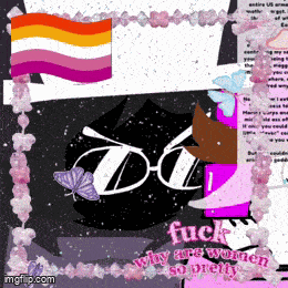 a picture of a cat with a butterfly and the words " fuck why are women so pretty " on the bottom
