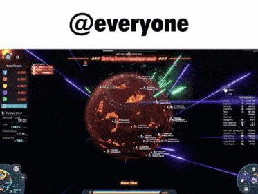 a screen shot of a video game with the words @everyone at the top