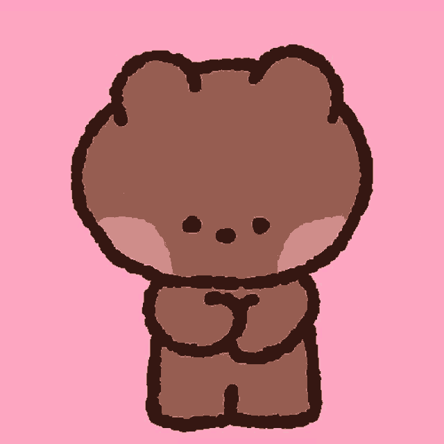 a brown teddy bear with hearts around his neck