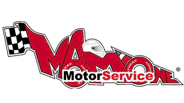 a red and white logo for a motor service company